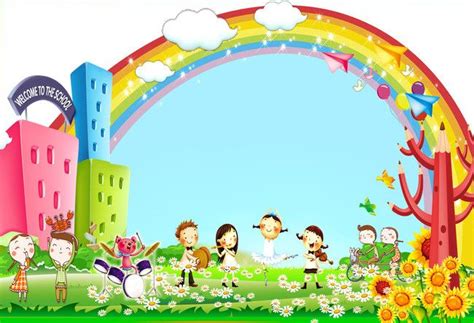 Kindergarten Cartoon Poster Background | Cartoon posters, Kids ...
