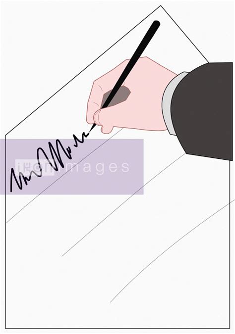 stock illustration  hand signing document ikon images ikon images