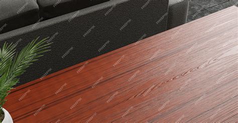 premium photo rendering wood table  product display background