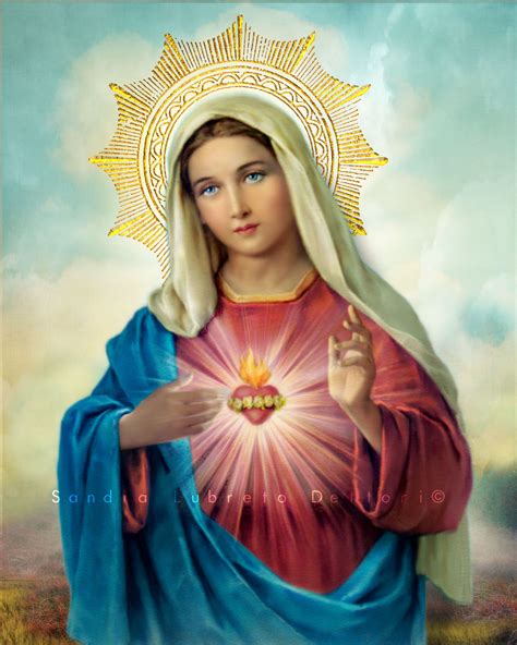 16x20" Immaculate Heart of Mary, Virgin Mary Print, 8x10", Religious
