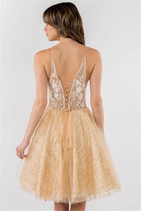 3D Floral Applique Short Homecoming Dress | The Dress Outlet