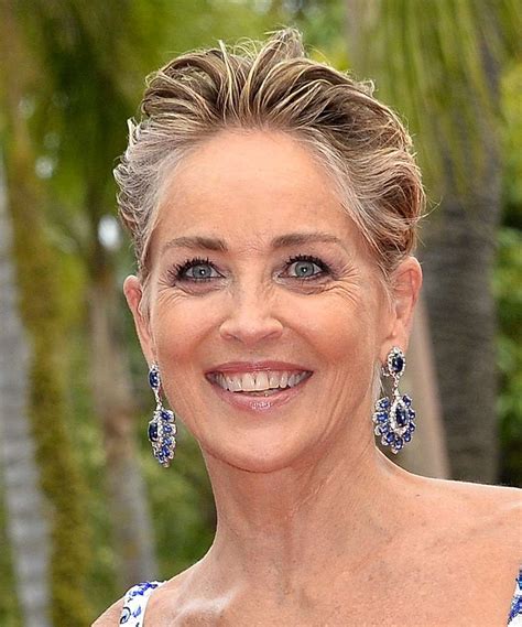 Sharon Stone Hairstyles And Haircuts - Celebrity Hair Ideas