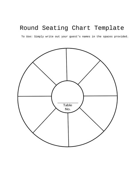 Printable Seating Chart Template