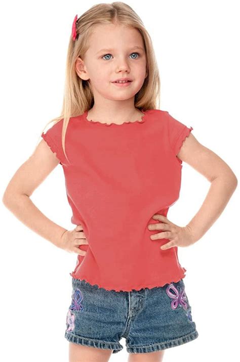 Kavio Little Girls 3-6X Lettuce Edge Scoop Neck Cap Sleeve Top