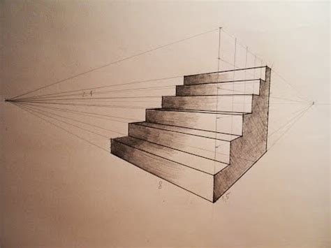 How to draw two point perspective stairs tutorial – Artofit