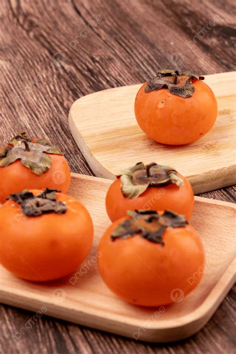 Persimmon Multiple Red Ripe Fruit Persimmon Background, Persimmon