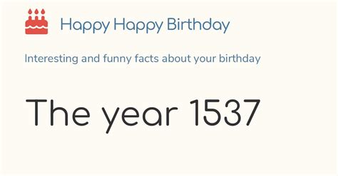 The year 1537: Calendar, history and birthdays