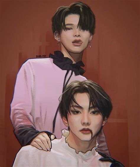 Niki x Jungwon | Cabello natural corto, Dibujos hermosos, Dibujos