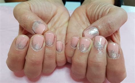 Pink Acrylic Tips & Silver Nail Art - Amanda's Amazing Nails
