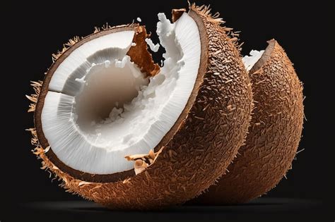 Premium AI Image | A coconut with a bite taken out of it