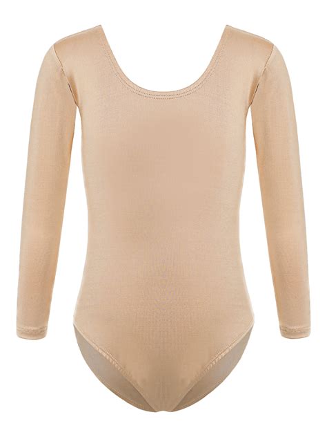 iiniim Kids Girls Long Sleeve Gymnastics Leotard Ballet Dance Nude