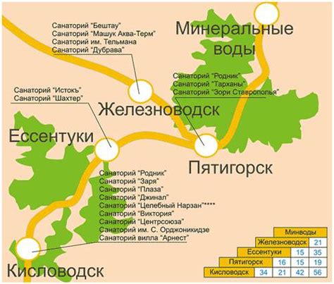 Ессентуки на карте мира / Подробные карты Ессентуков / Карта отелей