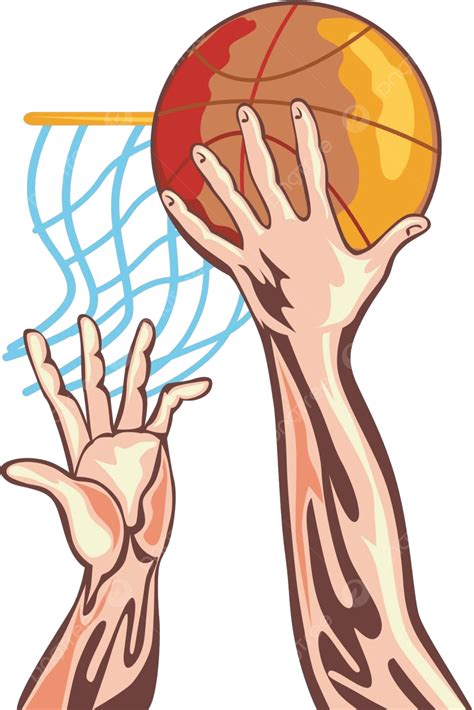 Basketball Hands Retro Artwork Shooting Male Vector, Artwork, Shooting ...