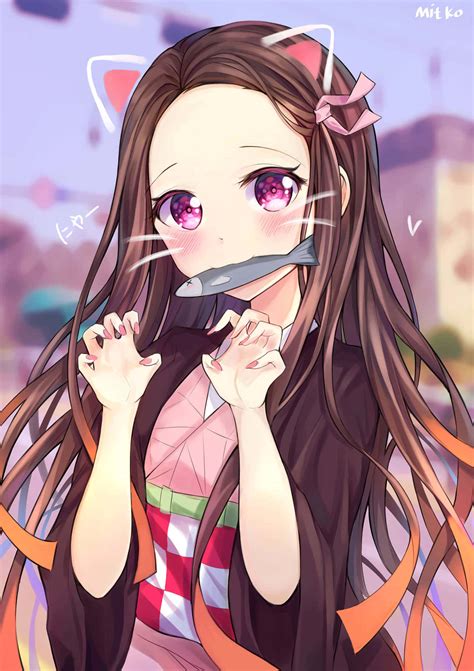 Download Demon Slayer Anime Girl Nezuko Kamado Picture | Wallpapers.com