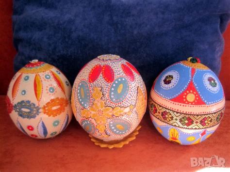 Щраусово яйце, рисувани щраусови яйца за привличане на благоденствие ...