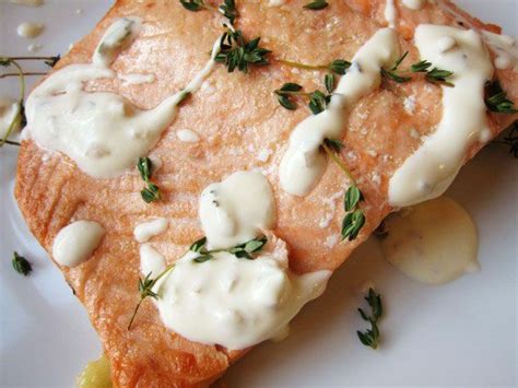 Salmon with Thyme and Three-Lemon Crème Fraîche Recipe