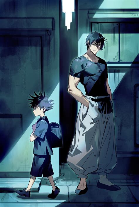 fushiguro megumi and fushiguro touji (jujutsu kaisen) drawn by