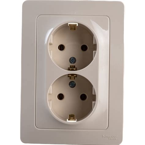 2-местная розетка Systeme Electric скрытой проводки Blanca 16А IP20 ...