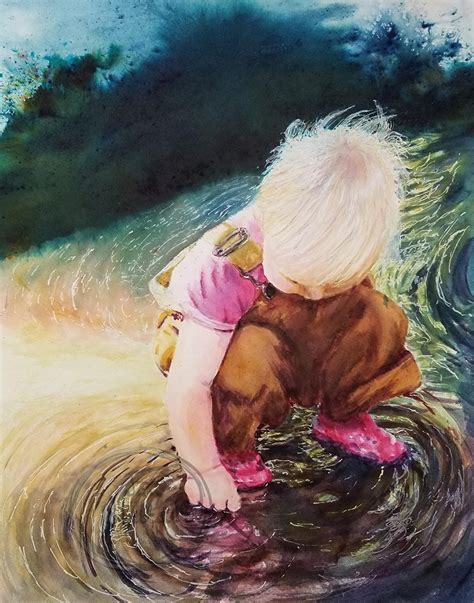 Playing in the Puddle - Jan Hackett Art