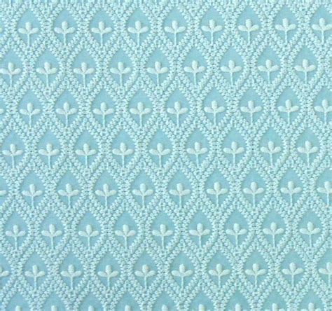 embroidered cotton fabric blue cotton fabric white by pallavik