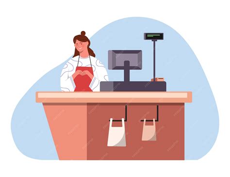 Supermarket Checkout Cartoon