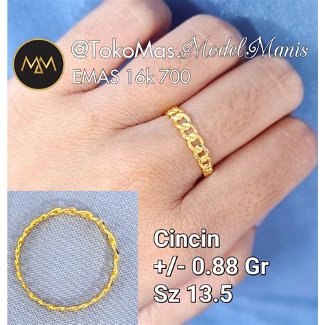 Jual Cincin Sisik naga doff emas kuning 700 kadar 16k | Shopee Indonesia
