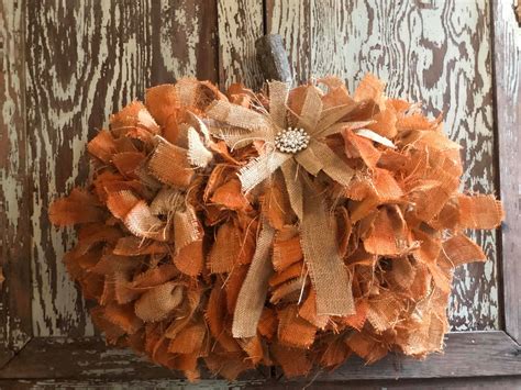 DIY Dollar Tree Rag Pumpkin Wreath - The Shabby Tree | Pumpkin wreath ...