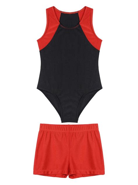 Aislor Kids Boys Sleeveless Gymnastics Leotard with Shorts Set Dance ...