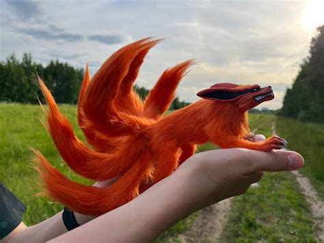 I made Kurama from Naruto. Tails can be bent. Length from tip of nose ...