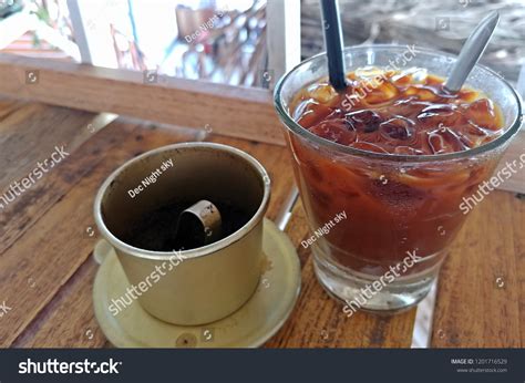 vietnamese coffee sua da stock photo edit