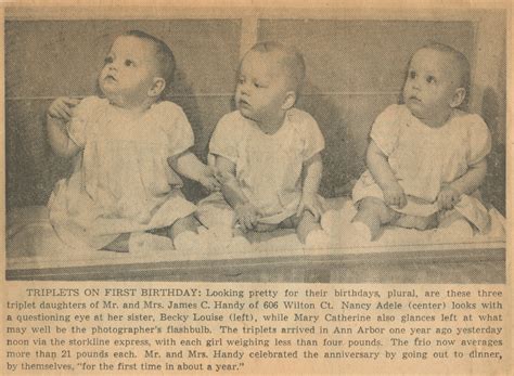 Triplets On First Birthday | Ann Arbor District Library