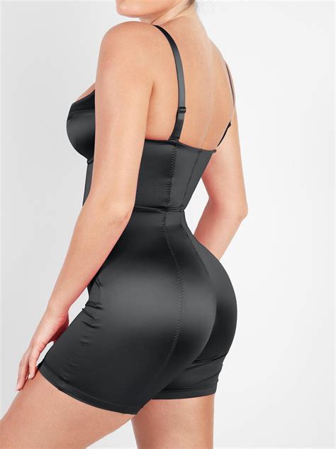 The Shapewear Romper Metallic Shiny One Piece Mid Thigh – Popilush®