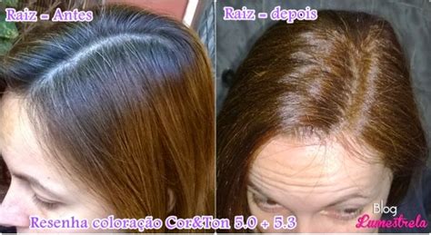 Tintura 5.0 Antes E Depois - Blog Lumestrela: Resenha - Coloração Cor&Ton - misturinha 5.0 + 5.3