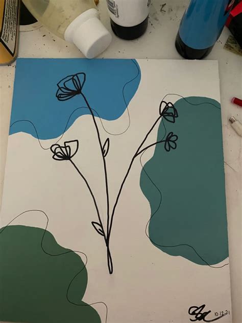 Flower painting | Простые рисунки акрилом, Искусство на небольшом ...