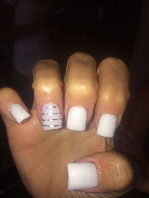 White and silver acrylics | Nails, Acrylic nails, Beauty hacks