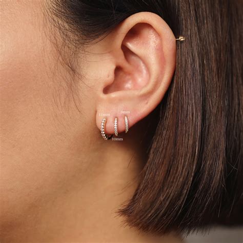 Lab Grown Diamond Huggie Earring, Diamond Huggie Earring, 11mm Diamond ...