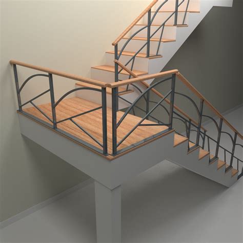 лестничные перила 3D Модель $8 - .3ds .max .obj - Free3D