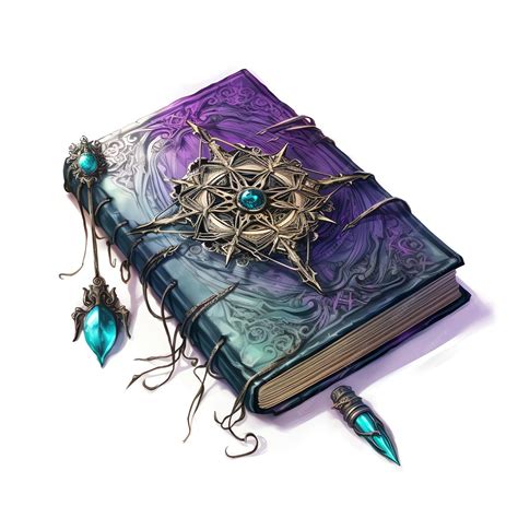 Premium AI Image | beautiful purple Witch's grimoire clipart illustration