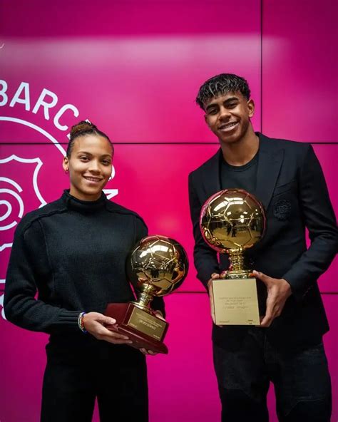 Lamine Yamal et Vicky López expriment leur joie après la cérémonie du