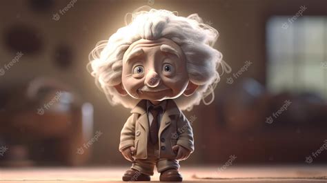 Premium AI Image | A cartoon of a man with the word einstein on the face