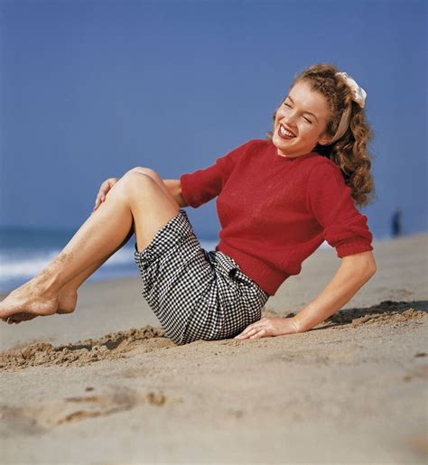 Marilyn Monroe, then known as Norma Jeane Mortenson at Zuma Beach's