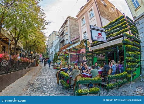 Restaurant on the Old Street Skadarlija, Belgrade, Serbia Editorial ...