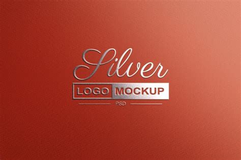page  silver foil logo mockup psd high quality  psd templates