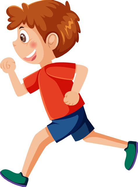 running boy cartoon character  vector art  vecteezy