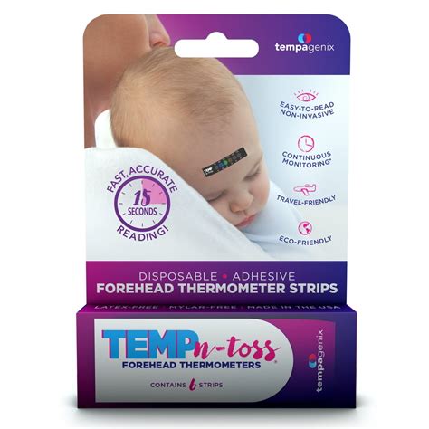 Temp-N-Toss Disposable Forehead Thermometer Strips (Set of 6 Strips ...
