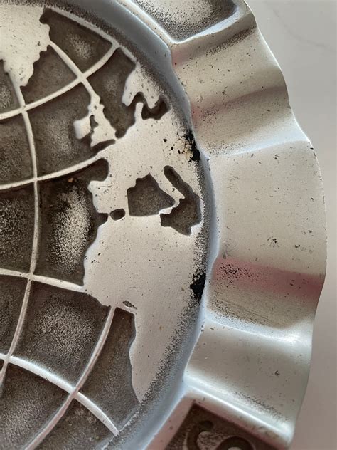 Set of 2 Progress Foundries Cast Aluminum Vintage Ashtrays. Mid Century