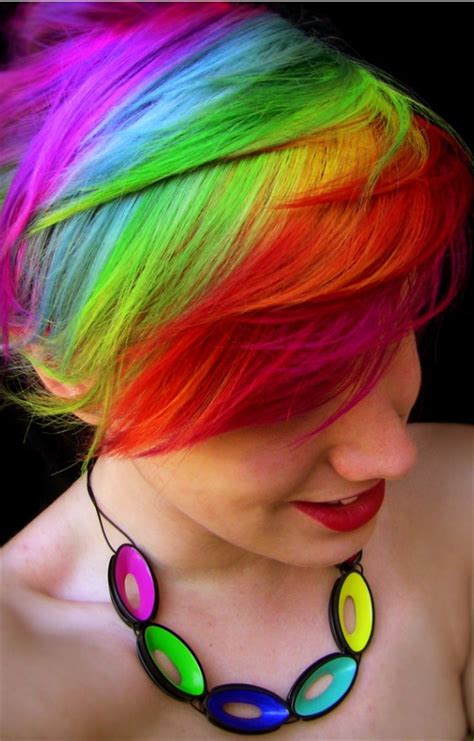 pretty  cool rainbow hairstyles   inspiration women