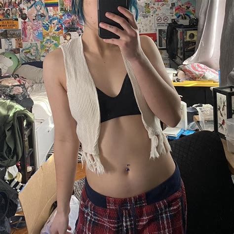 white mini cropped cardigan - Depop