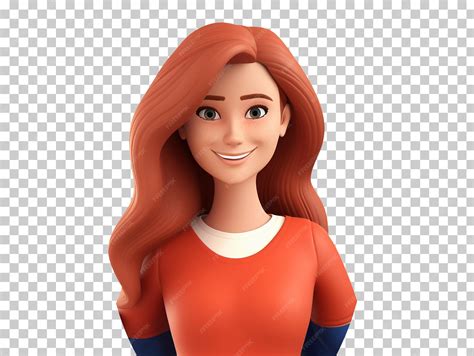 Mulher de desenho animado 3d sorrindo retrato isolado em fundo ...