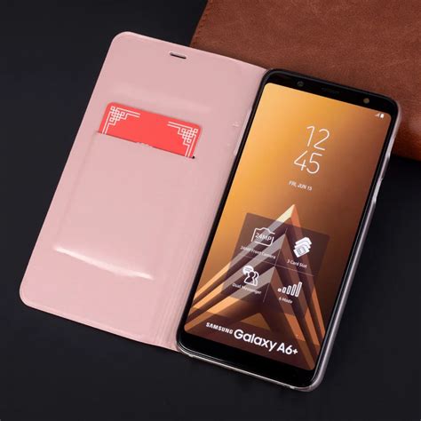Чехол-раскладушка кожаный чехол для телефона для samsung Galaxy A6 плюс ...